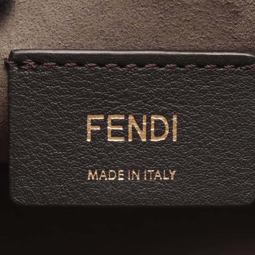 Fendi Small Zucca Embossed Leather Kan I F Crossbody Brown Leather Good condition - Model View