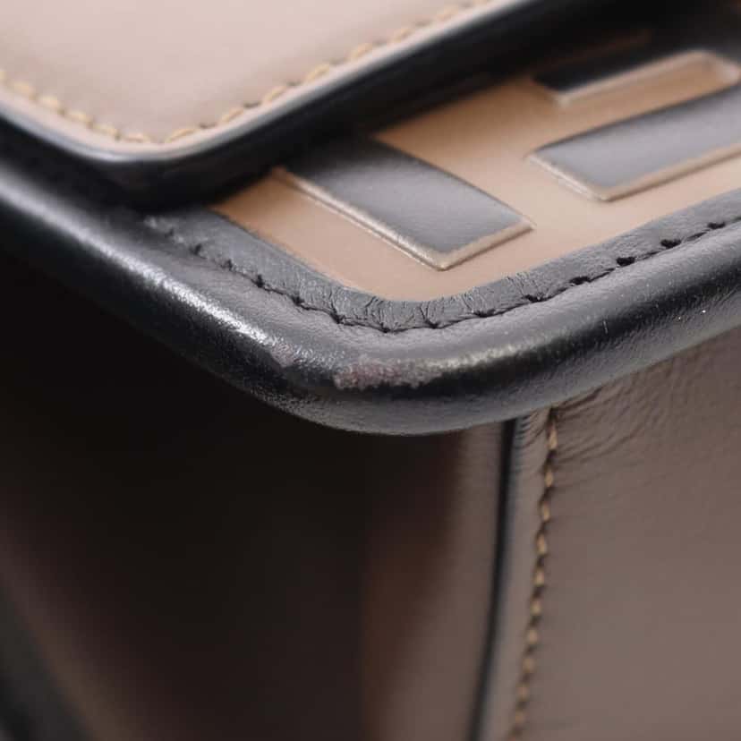 Fendi Small Zucca Embossed Leather Kan I F Crossbody Brown Leather Good condition - Box View