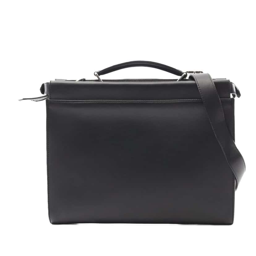 Fendi Large Leather Selleria Peekaboo Iconic Fit Bag Black Leather Good condition - Front View