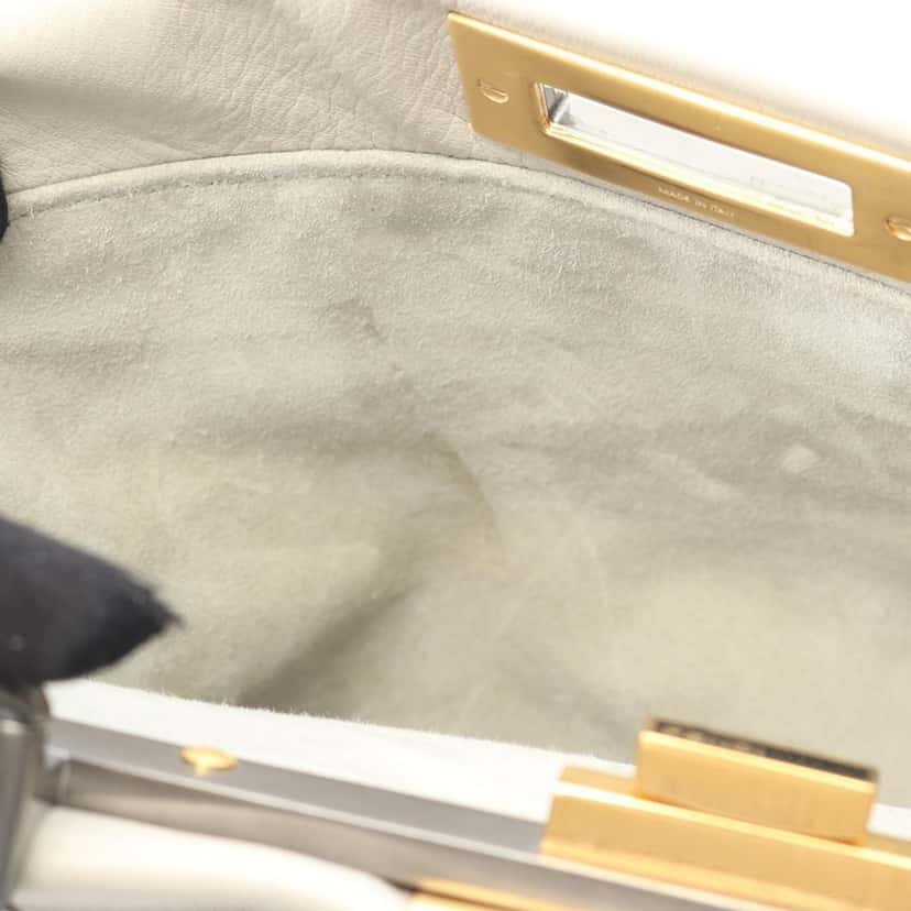 Fendi Medium Calfskin Peekaboo Iconic Satchel Grey Leather Good condition - Box View