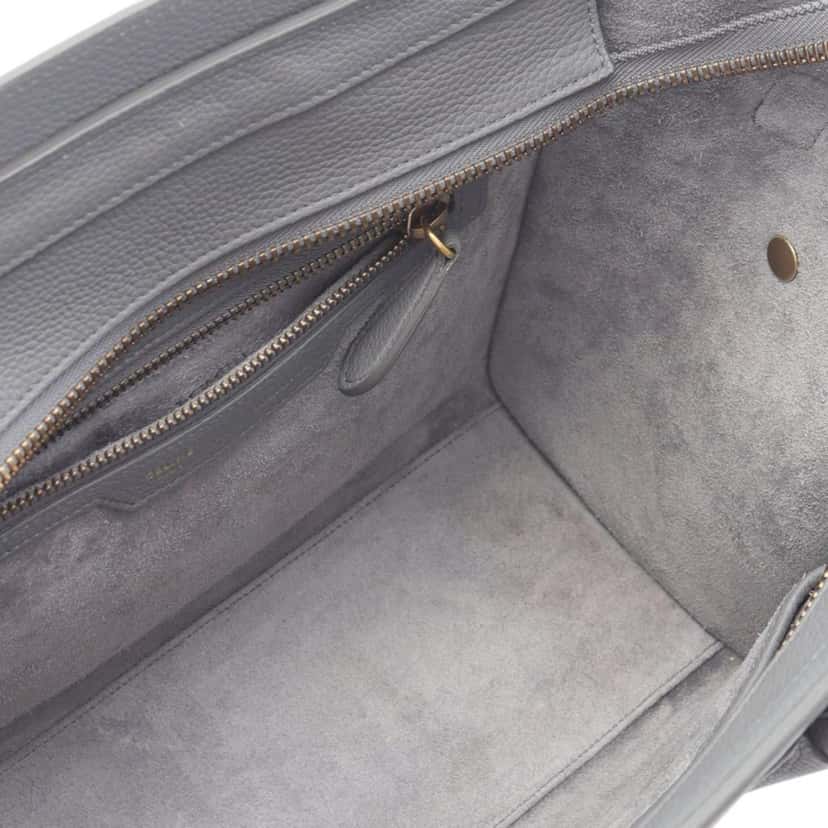 Celine Micro Calfskin Luggage Tote Grey Leather Good condition - Inside View