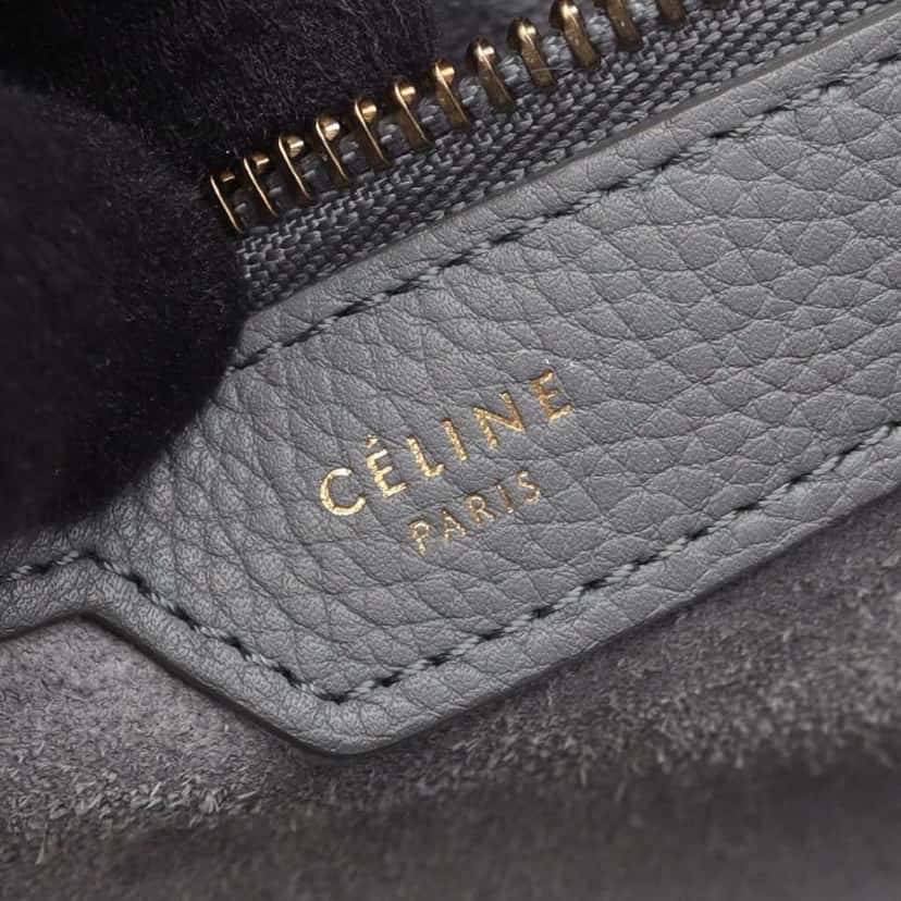 Celine Micro Calfskin Luggage Tote Grey Leather Good condition - Model View