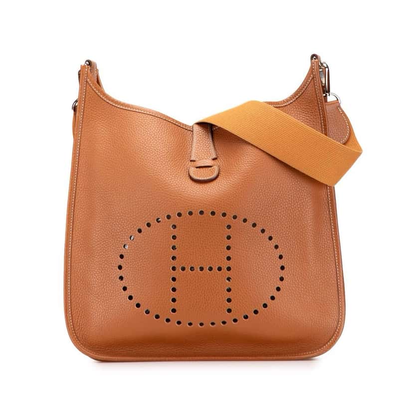 Hermès Clemence Evelyne I PM Brown Leather Good condition - Front View