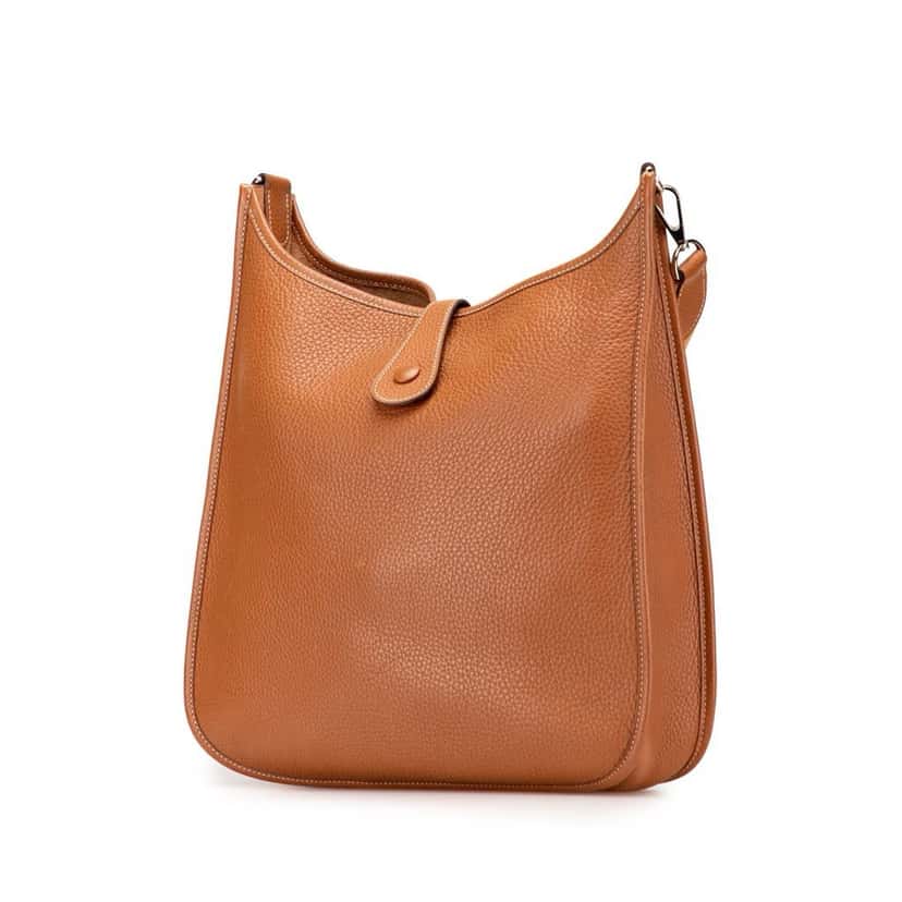 Hermès Clemence Evelyne I PM Brown Leather Good condition - Back View
