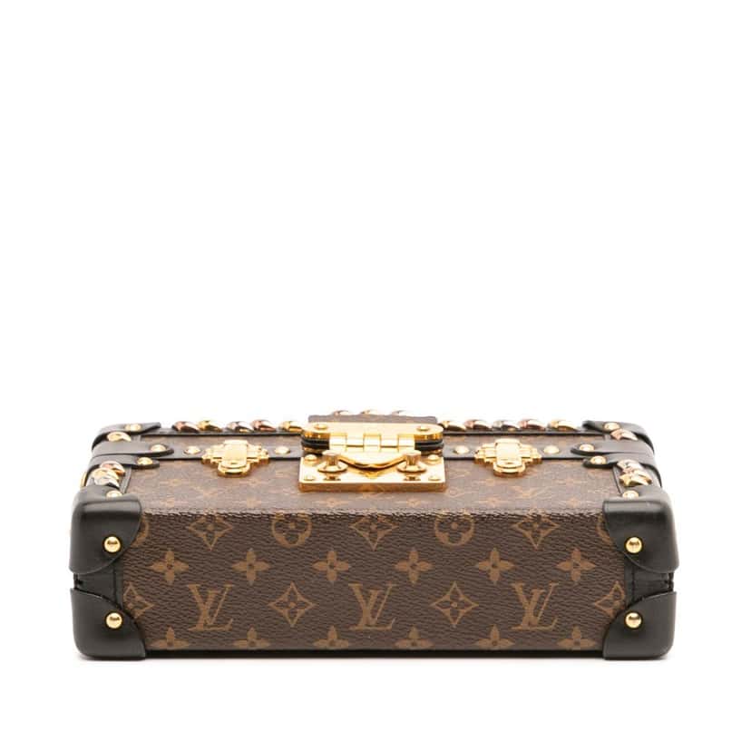 Louis Vuitton Monogram Studded Petite Malle Brown Canvas Good condition - Inside View