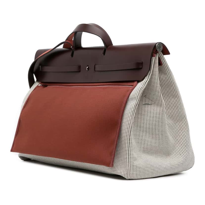 Hermès Toile Quadrille Vache Hunter Herbag Zip Cabine 50 Brown Canvas Good condition - Back View