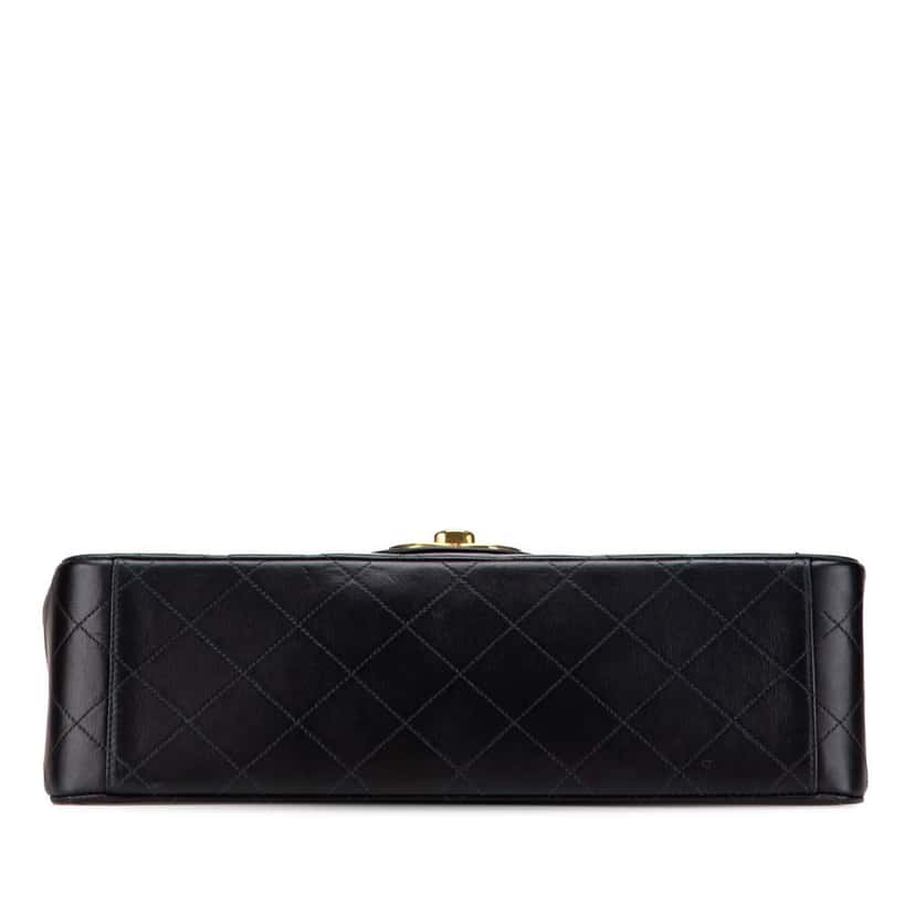 Chanel Maxi XL Classic Lambskin Single Flap Black Leather Good condition - Inside View