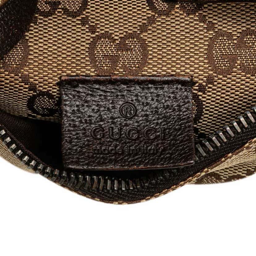 Gucci GG Canvas Double Pocket Belt Bag Brown Canvas Good condition - Box View