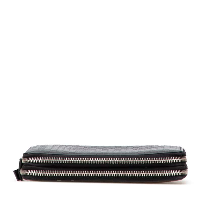 Gucci Microguccissima Zip Around Long Wallet Black Leather Good condition - Inside View