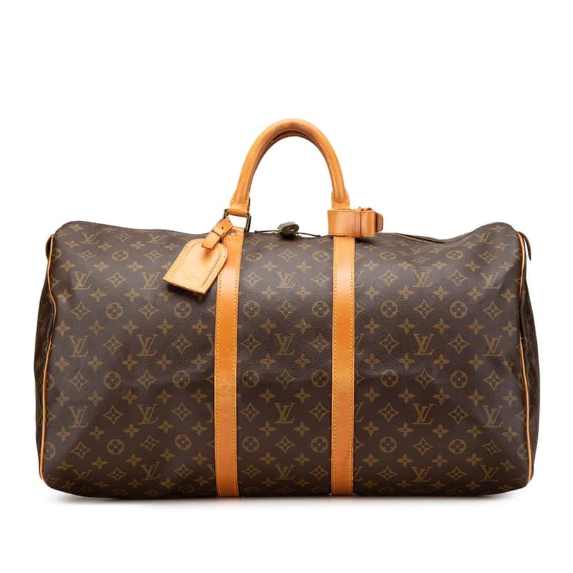 Louis Vuitton Monogram Keepall 55 Brown Canvas Good condition - Front View