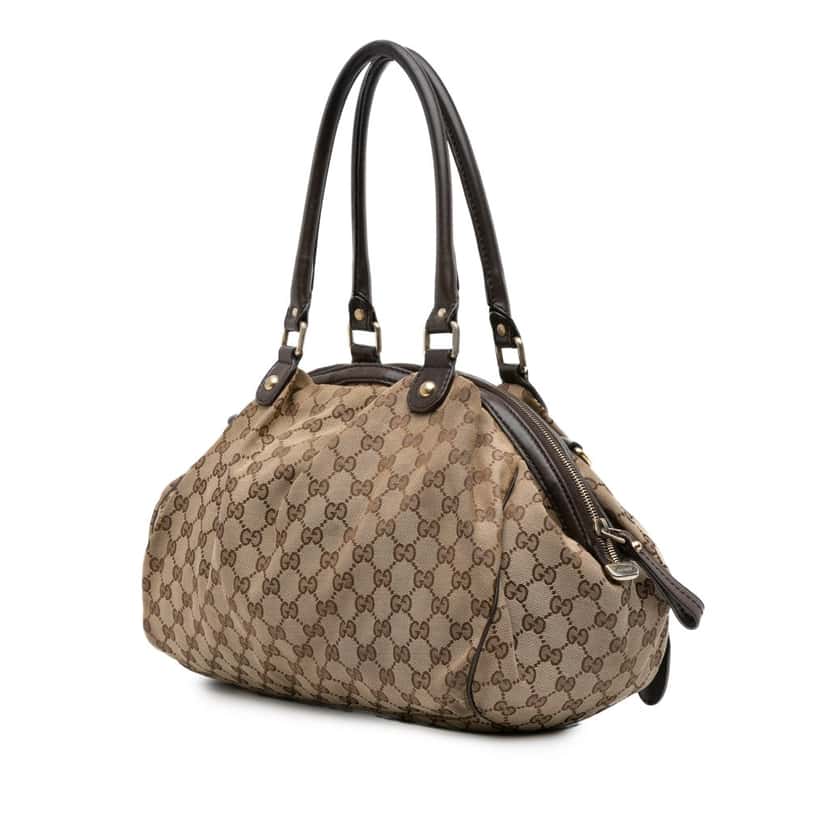 Gucci GG Canvas Sukey Satchel Brown Canvas Good condition - Back View