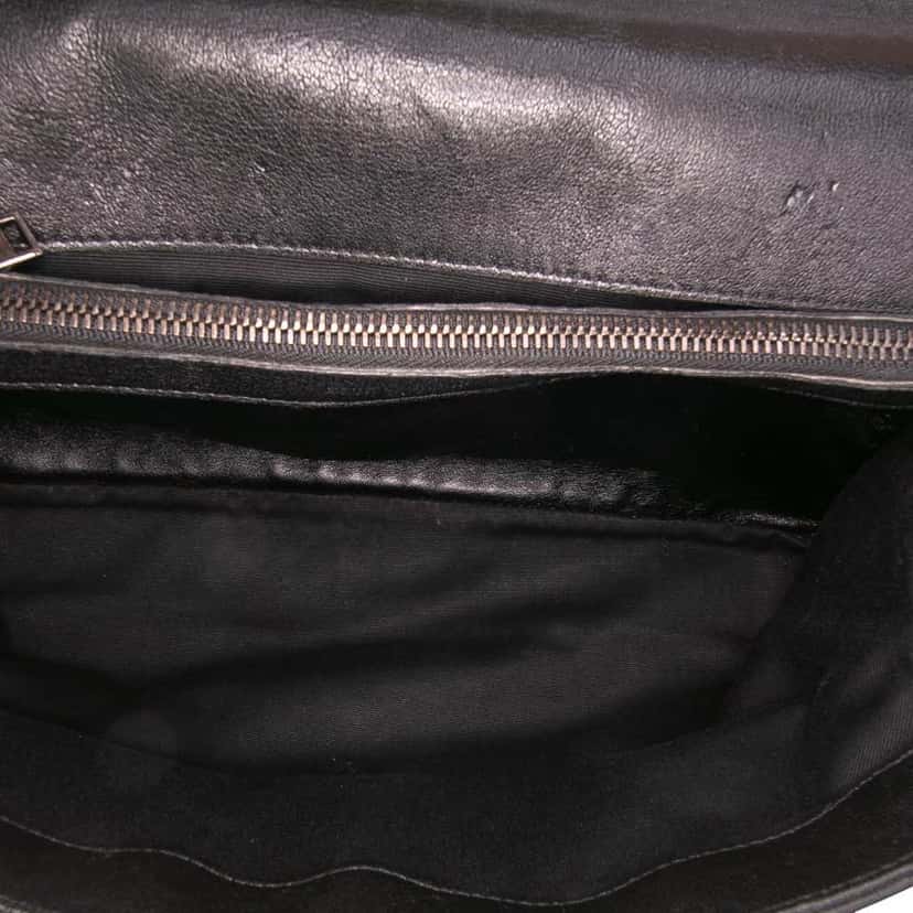 Saint Laurent Large Quilted Diamond Calfskin Monogram College Satchel Black Leather Good condition - Model View
