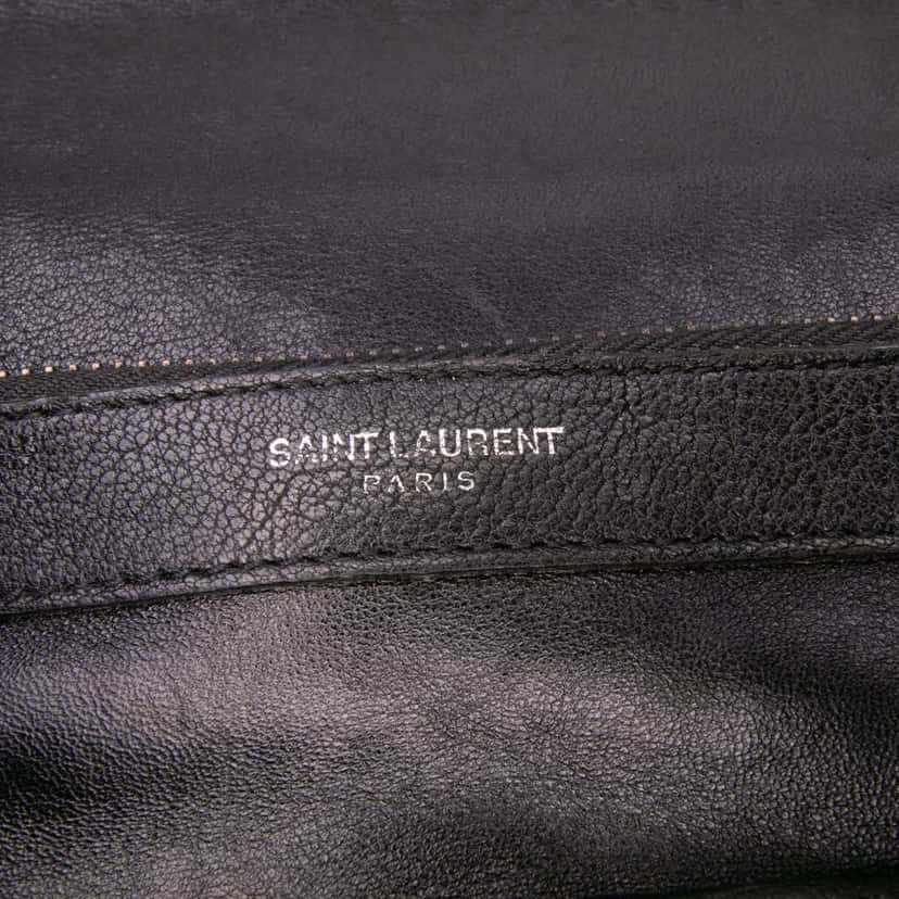 Saint Laurent Large Quilted Diamond Calfskin Monogram College Satchel Black Leather Good condition - Box View