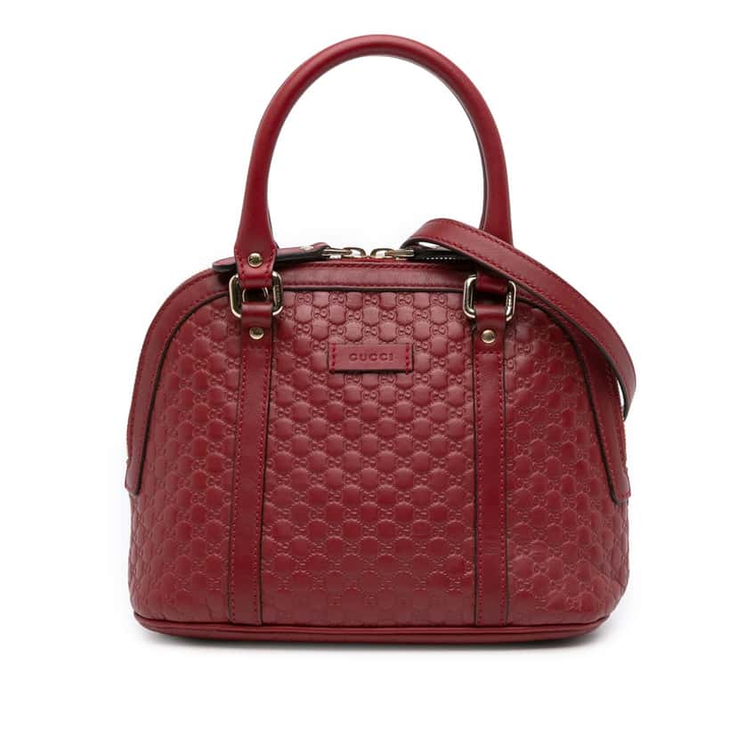 Gucci Mini Microguccissima Dome Satchel Red Leather Good condition - Front View