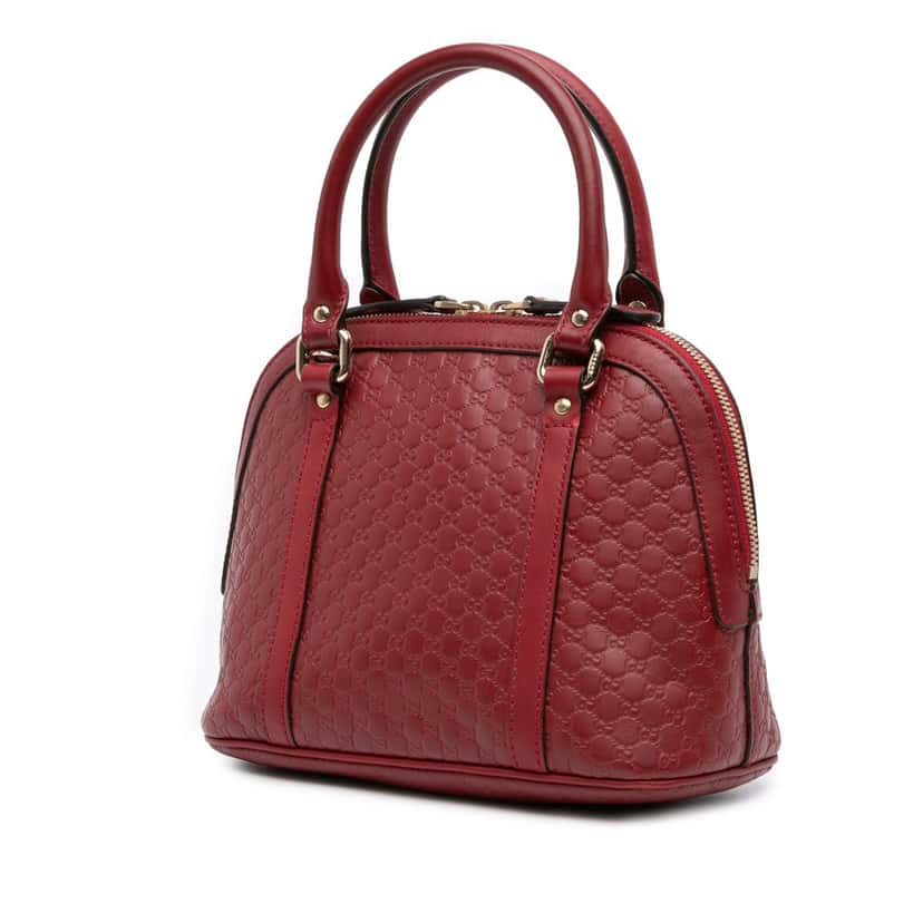 Gucci Mini Microguccissima Dome Satchel Red Leather Good condition - Back View