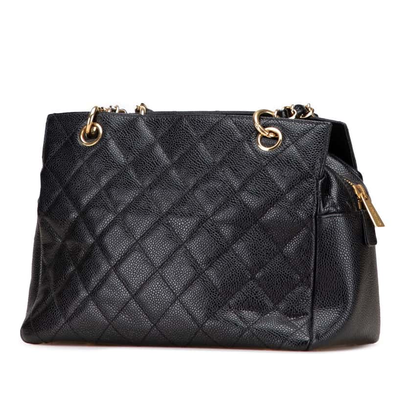 Chanel Petite Caviar Timeless Tote Black Leather Good condition - Back View
