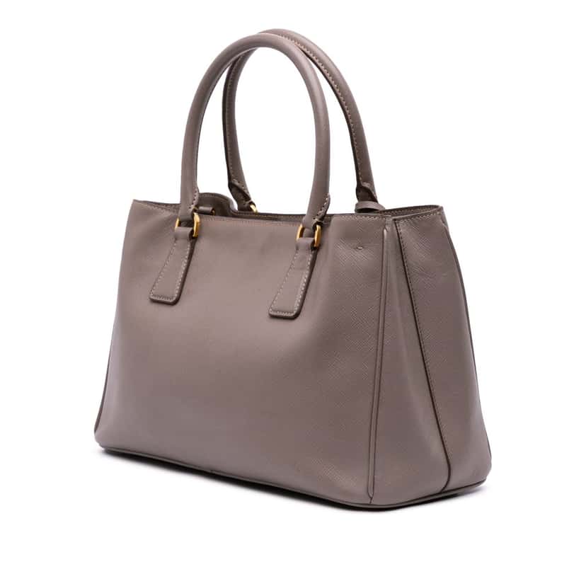 Prada Small Saffiano Lux Galleria Satchel Brown Leather Good condition - Back View