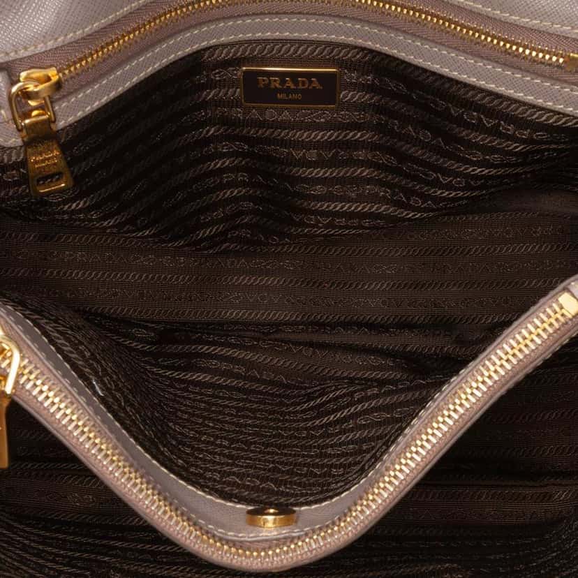 Prada Small Saffiano Lux Galleria Satchel Brown Leather Good condition - Model View
