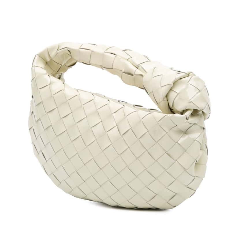 Bottega Veneta Mini Patent Intrecciato Jodie White Leather Good condition - Back View