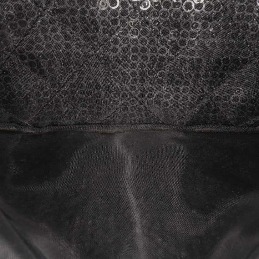 Chanel Maxi Hidden Sequins Mesh Flap Black Polyester Good condition - Box View