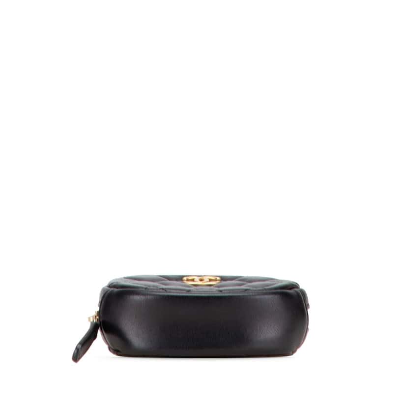 Chanel CC Quilted Lambskin Zip Around Coin Pouch Black Leather Good condition - Inside View