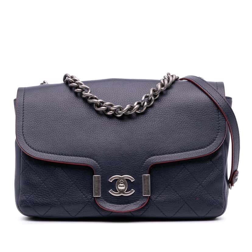 Chanel Paris-Greece Calfskin Archi Chic Flap Blue Leather Good condition - Front View