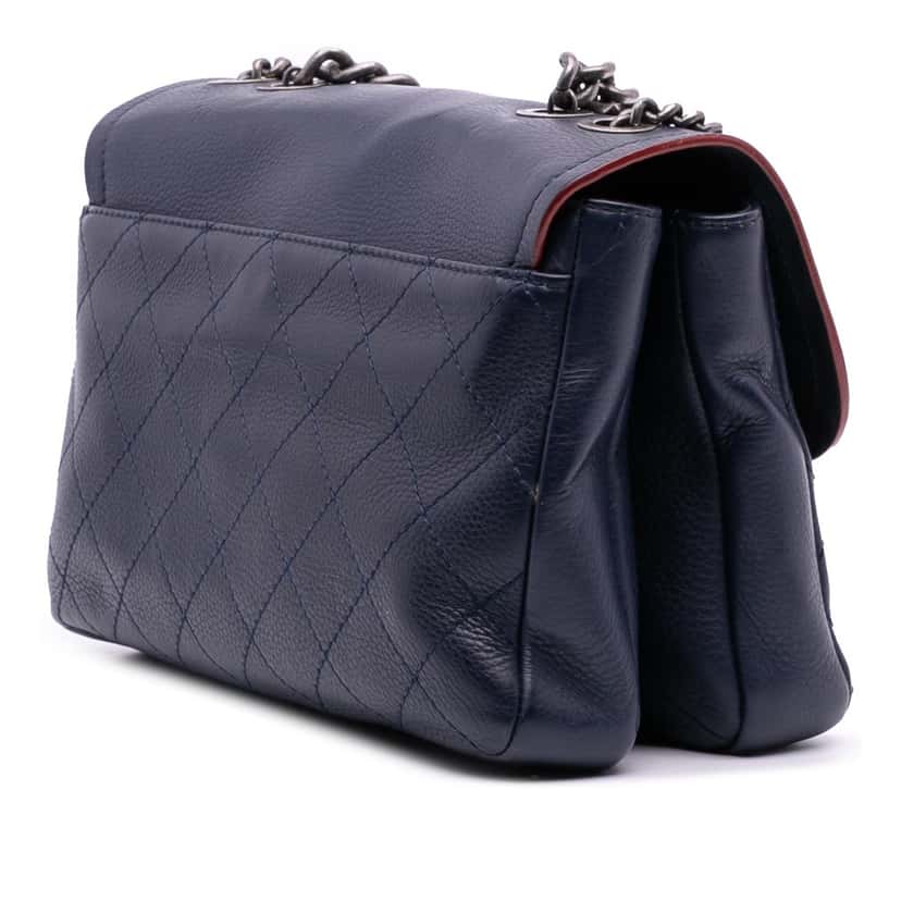 Chanel Paris-Greece Calfskin Archi Chic Flap Blue Leather Good condition - Back View
