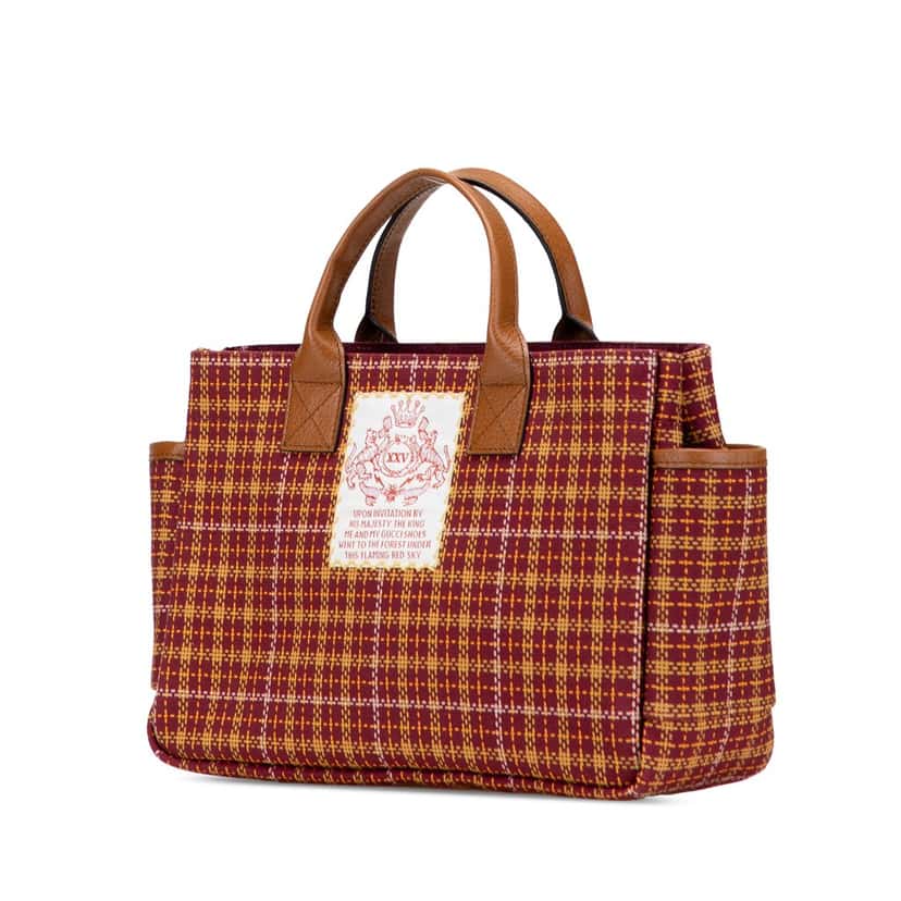 Gucci Checkered Wool Childrens Pocket Handbag Red Wool Good condition - Back View