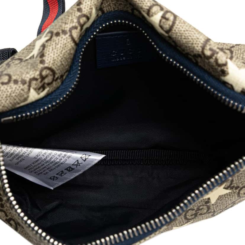 Gucci Kids GG Supreme Stars Belt Bag Brown Canvas Good condition - Model View