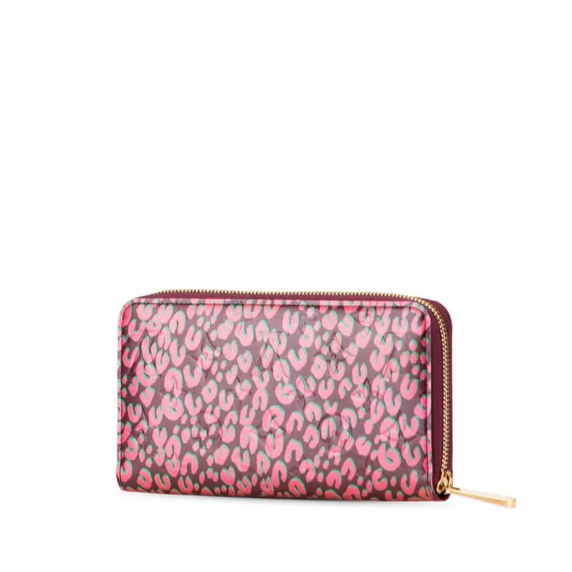 Louis Vuitton Stephen Sprouse Monogram Vernis Leopard Zippy Wallet Pink Leather Good condition - Back View