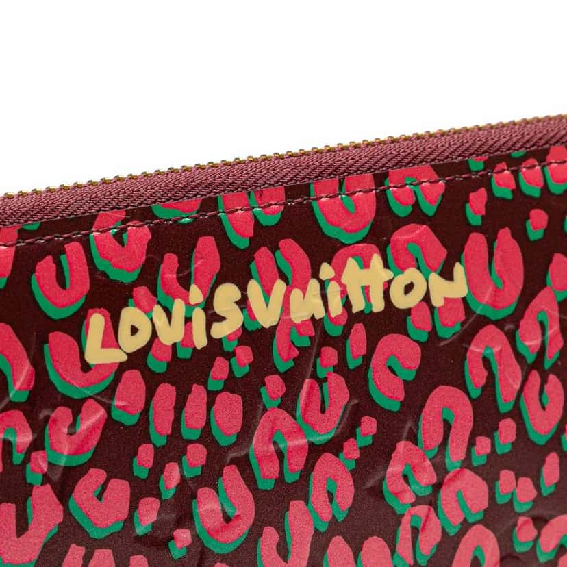 Louis Vuitton Stephen Sprouse Monogram Vernis Leopard Zippy Wallet Pink Leather Good condition - Box View