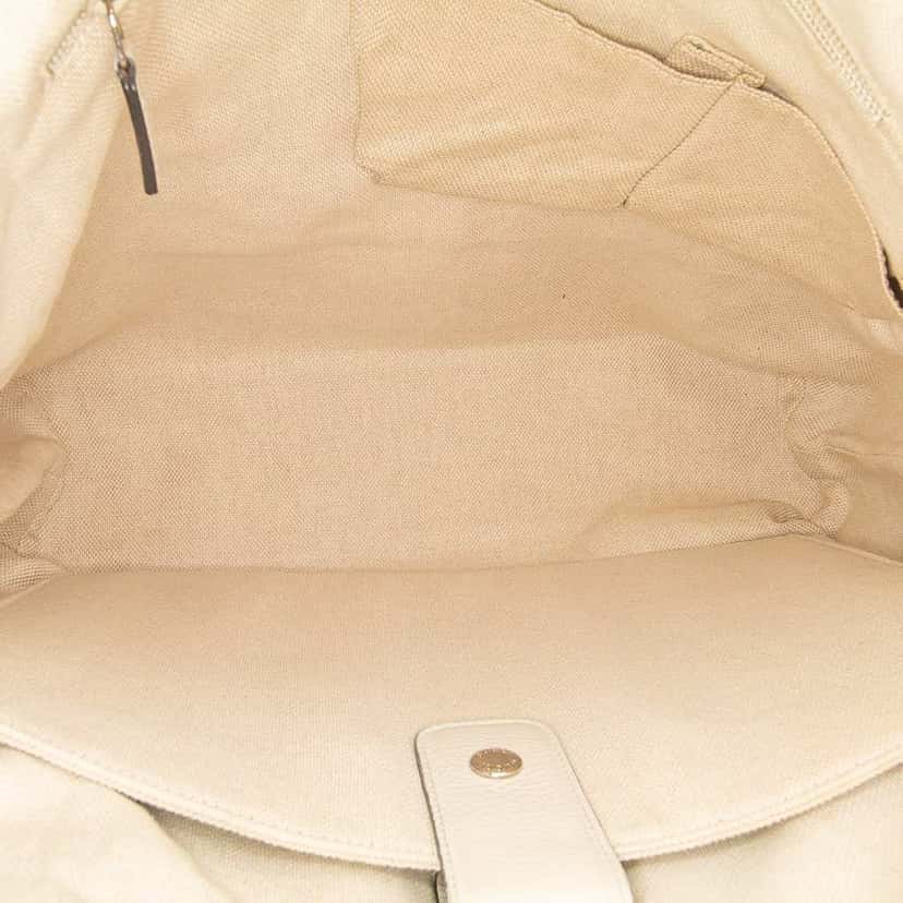 Gucci Leather Web Tote White Leather Good condition - Model View