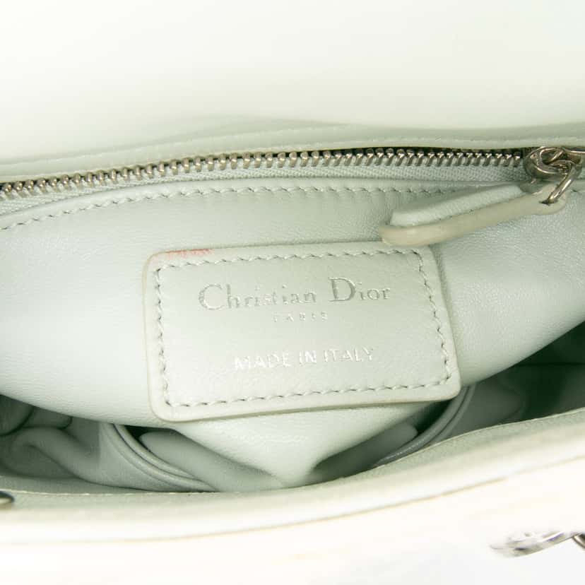 Dior Mini Ruffled Floral Fabric Embellished Lambskin Lady Dior Pink Polyester Good condition - Box View