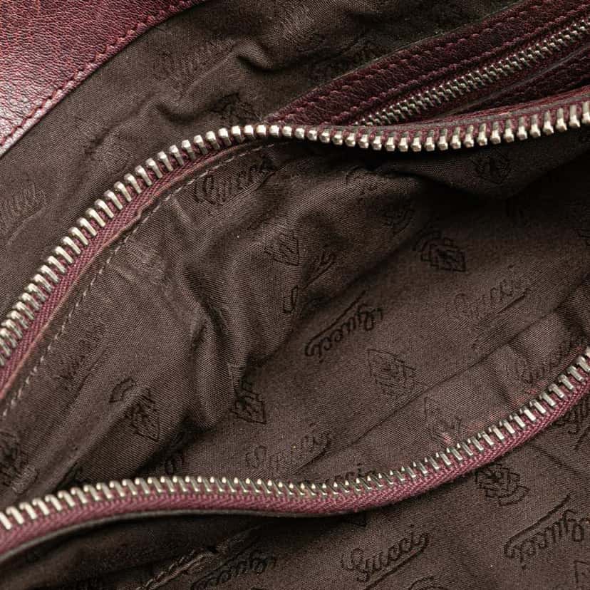 Gucci Guccissima Trimmed Leather Bamboo Libeccio Tote Brown Leather Good condition - Box View