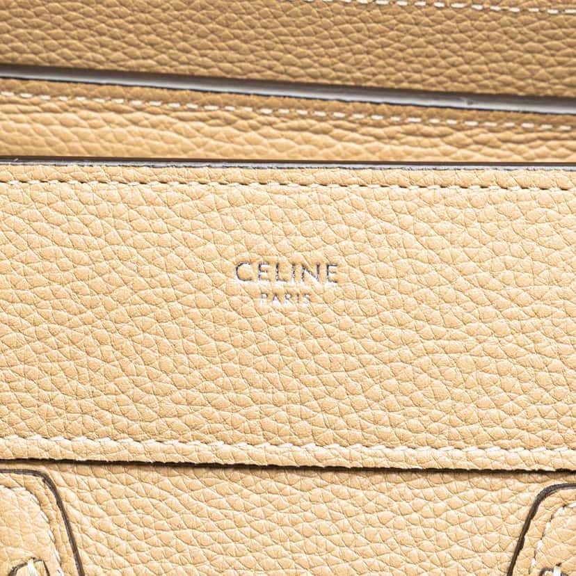 Celine Micro Drummed Calfskin Luggage Tote Brown Leather Good condition - Box View