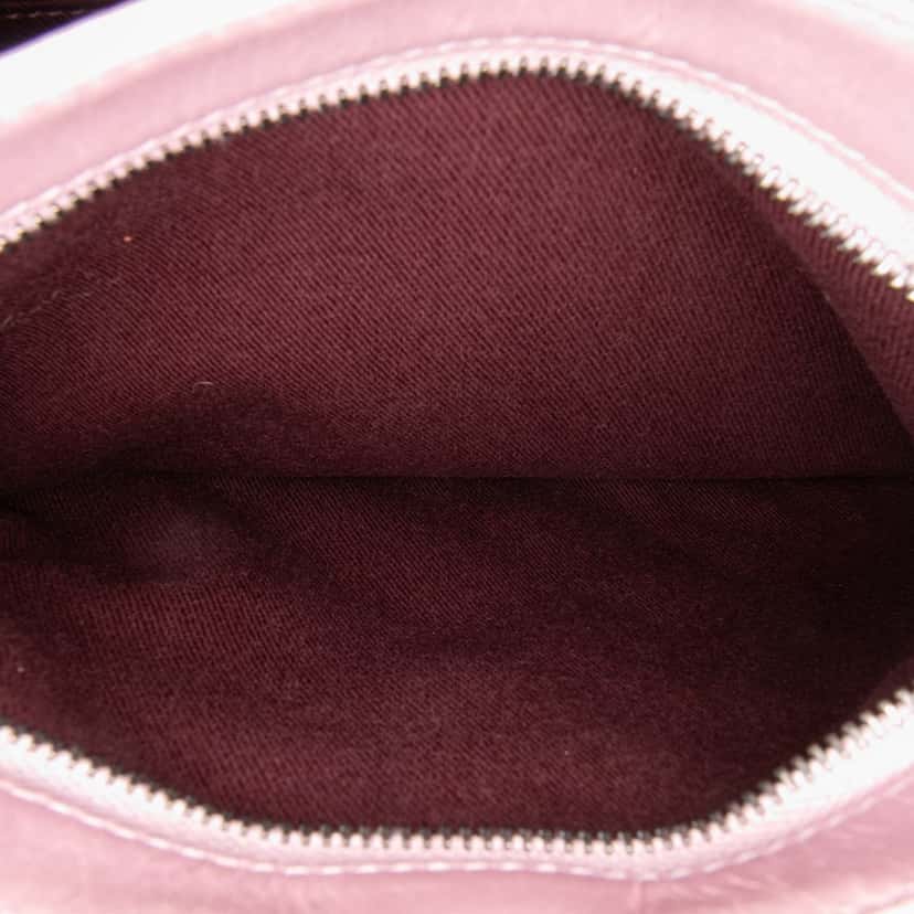 Chanel Quilted Glazed Calfskin Coco Pleats Clutch Pink Leather Good condition - Box View