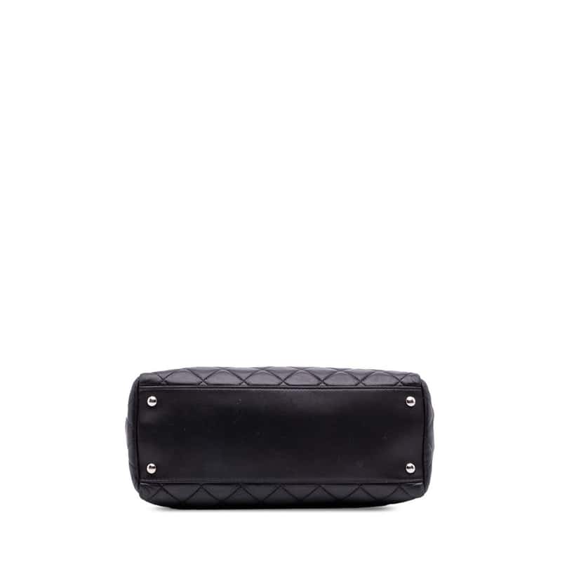 Chanel Quilted Lambskin 7 Tote Black Leather Good condition - Inside View