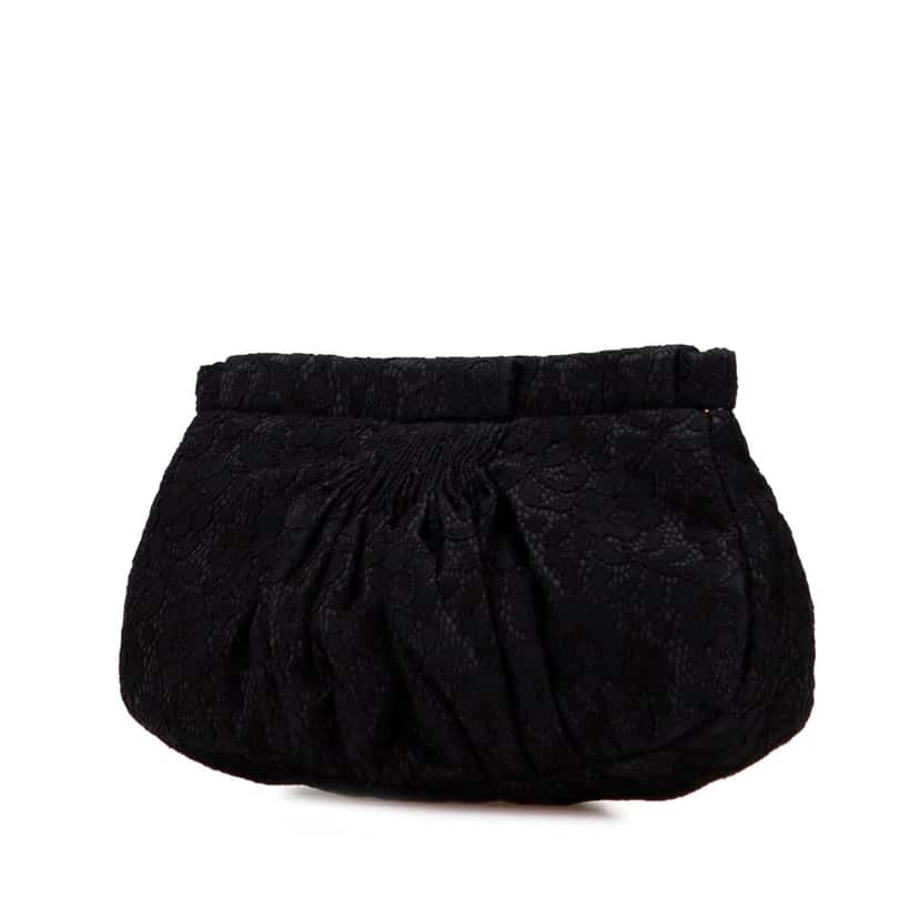 Miu Miu Lace Frame Clutch Black Good condition - Back View