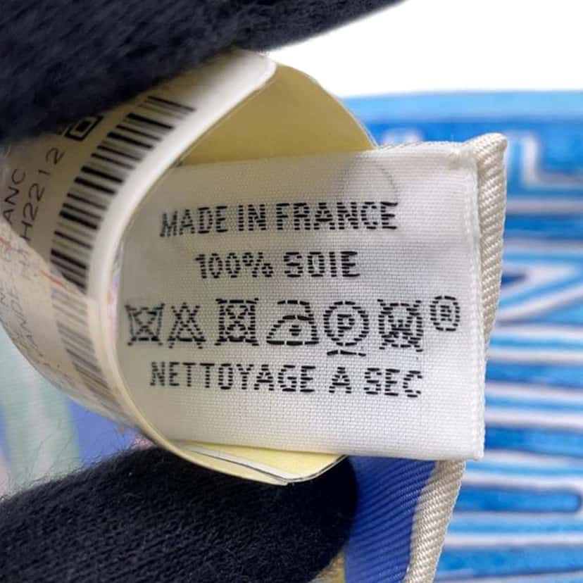 Hermès Gavroche Chevaloscope Neon Pointille Silk Scarf Blue Silk Good condition - Inside View