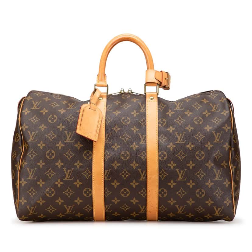 Louis Vuitton Monogram Keepall 45 Brown Canvas Fair condition - Front View