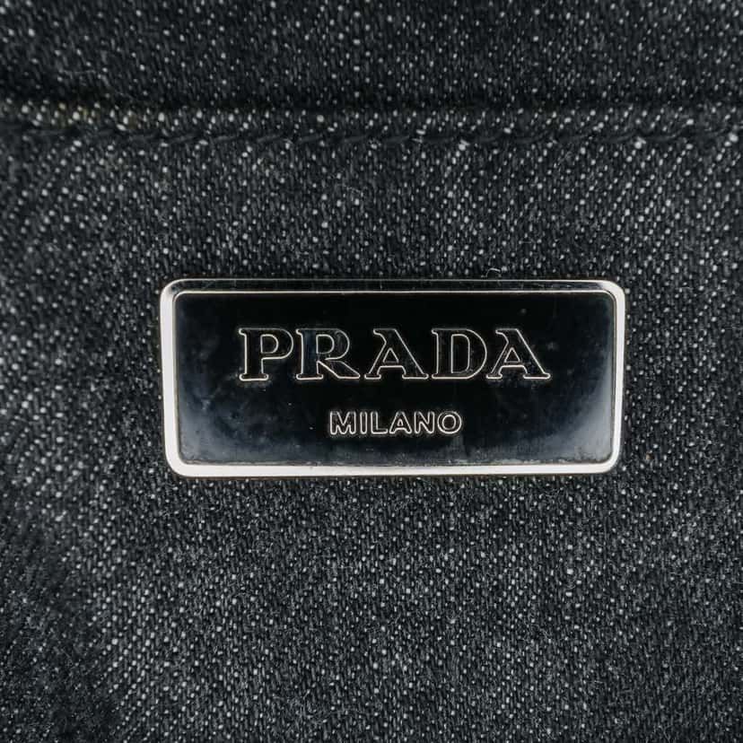 Prada Denim Canapa Bijoux Satchel Blue Denim Good condition - Box View
