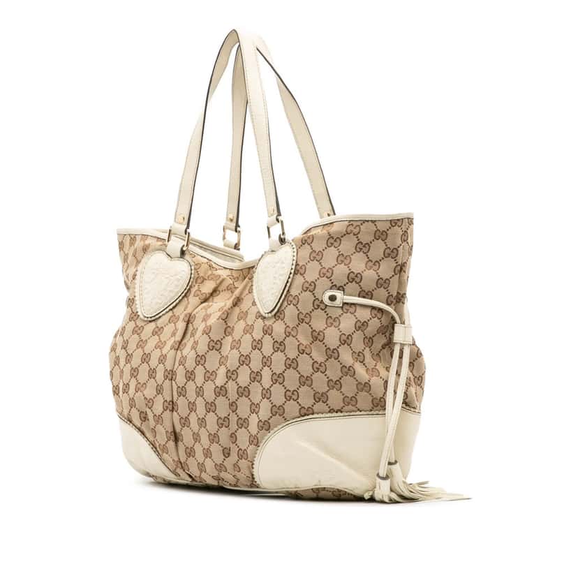 Gucci Large GG Canvas Tribeca Tote Brown Canvas Good condition - Back View