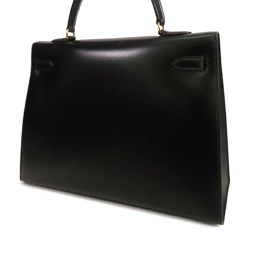 Hermès Box Calf Kelly Retourne 35 Black Leather Good condition - Back View