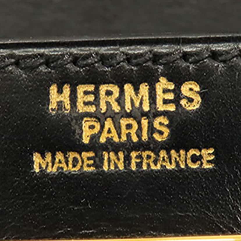 Hermès Box Calf Kelly Retourne 35 Black Leather Good condition - Box View
