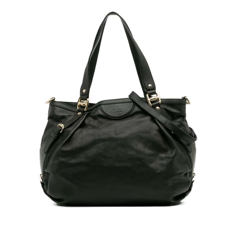 Gucci Leather Bridle Satchel Black Leather Good condition - Front View