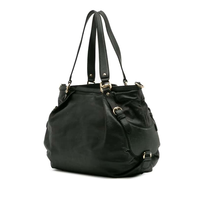 Gucci Leather Bridle Satchel Black Leather Good condition - Back View