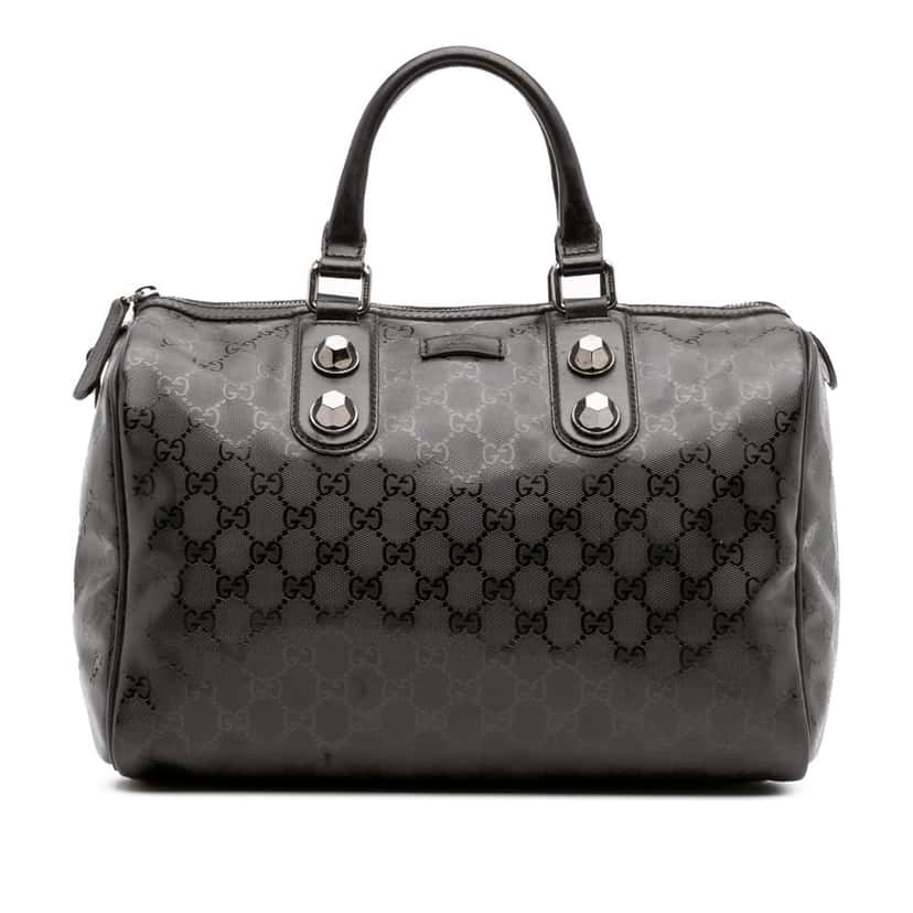 Gucci GG Imprime Boston Bag Black Canvas Good condition - Front View