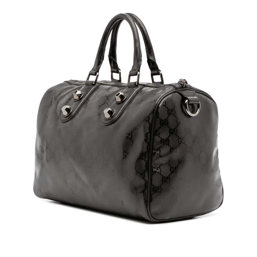 Gucci GG Imprime Boston Bag Black Canvas Good condition - Back View