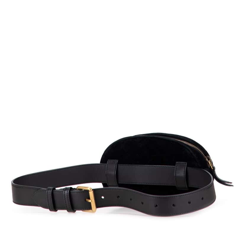 Gucci GG Marmont Matelasse Velvet Belt Bag Black Velvet Good condition - Back View