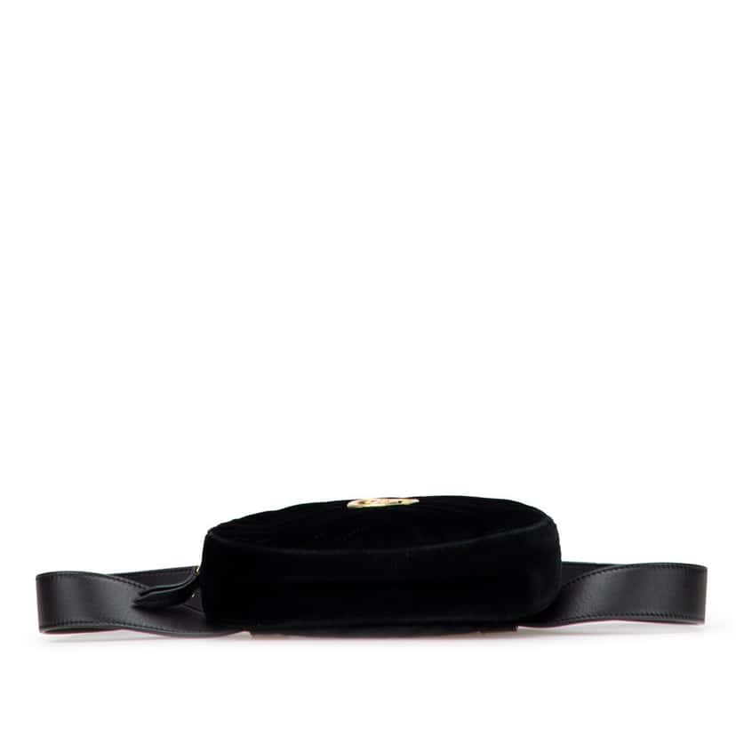 Gucci GG Marmont Matelasse Velvet Belt Bag Black Velvet Good condition - Inside View